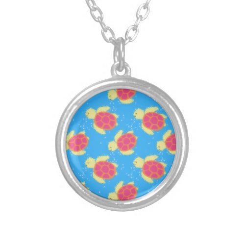 Cute Sea Turtle Pattern Silver Plated Necklace