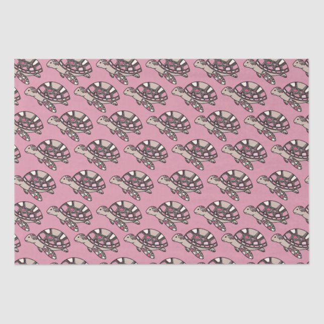 Cute sea turtle pink tissue paper (Front)