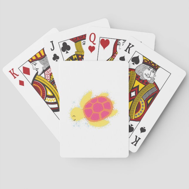 Cute Sea Turtle Poker Cards (Back)