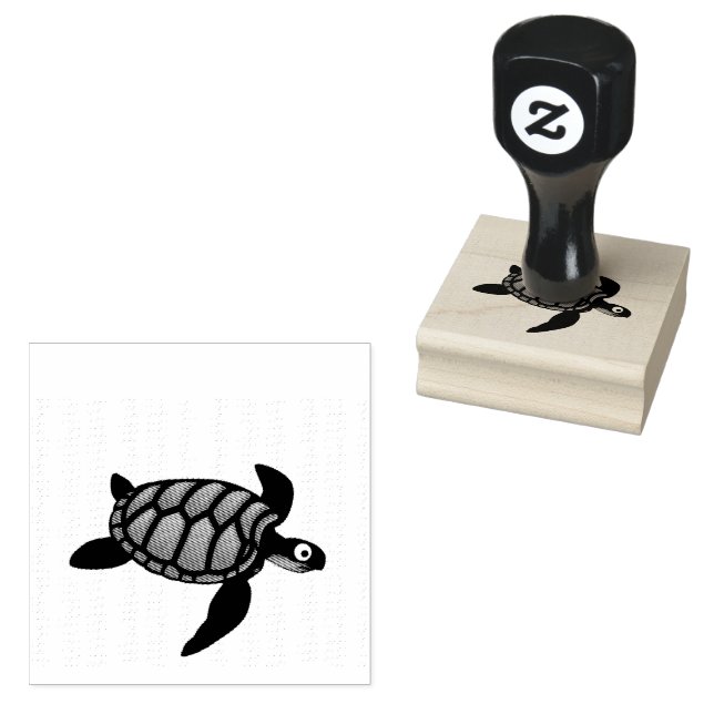 Cute Sea Turtle Reptile | Rubber Stamp (Stamped)