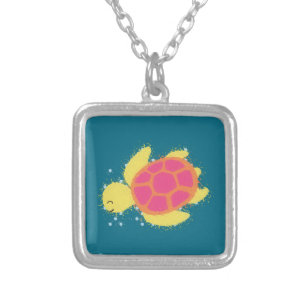 Cute Sea Turtle Silver Plated Necklace