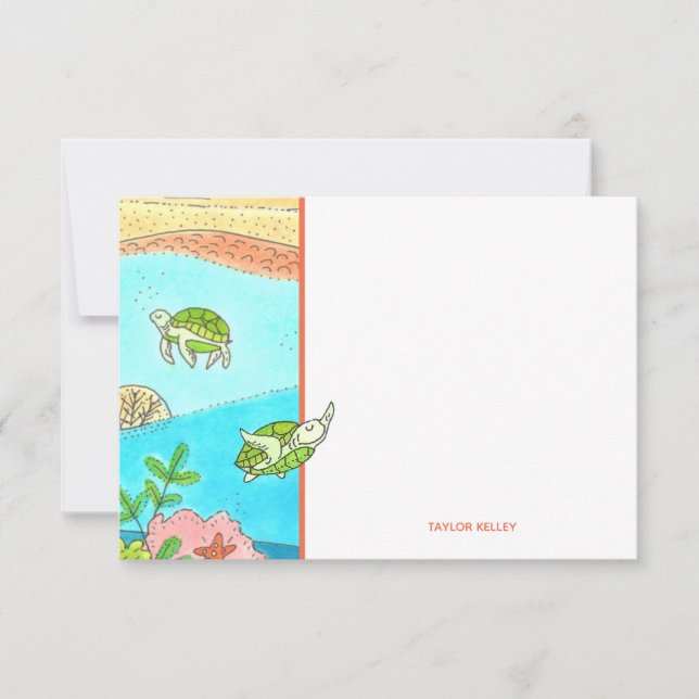 Cute Sea Turtle Stationery (Front)