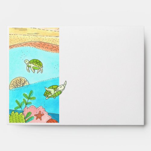 Cute Sea Turtle Stationery Envelope