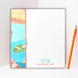Cute Sea Turtle Stationery Notepad<br><div class="desc">Adorable sea turtle artwork makes this notepad stand out!  Add your name and information to this sweet design.  Great for kids!</div>