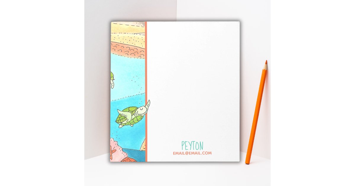 Cute Sea Turtle Stationery Notepad | Zazzle