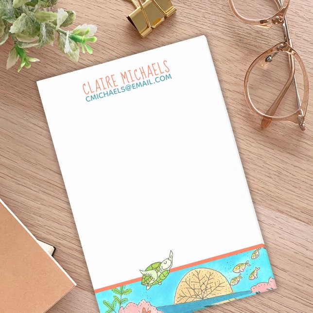 Cute Sea Turtle Stationery Post-it Notes (Creator Uploaded)
