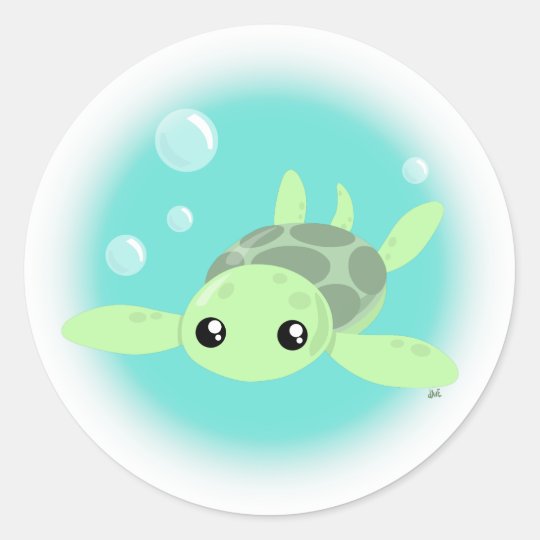 Cute Sea Turtle Sticker | Zazzle.com