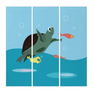 Cute Sea Turtle Under the Sea Art