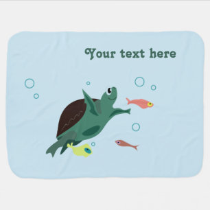 Cute Sea Turtle Under the Sea Art Baby Blanket