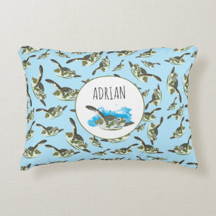 Cute Sea Turtles Pattern Accent Pillow