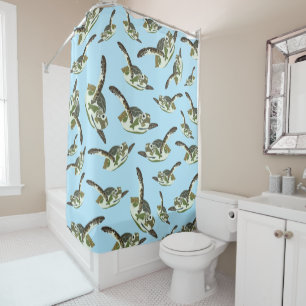 Cute Sea Turtles Pattern Shower Curtain