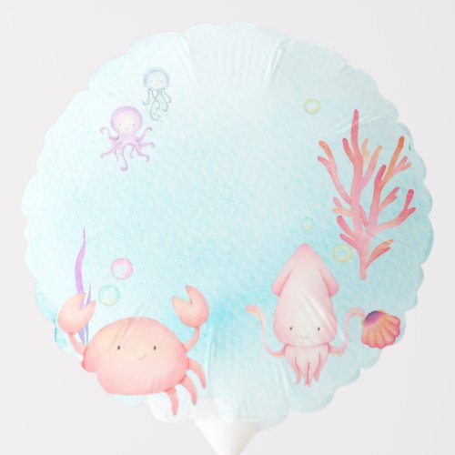 Cute sea world Birthday Party  Balloon