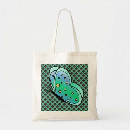 Cute Seafoam Green Brown Yellow Butterfly Tote