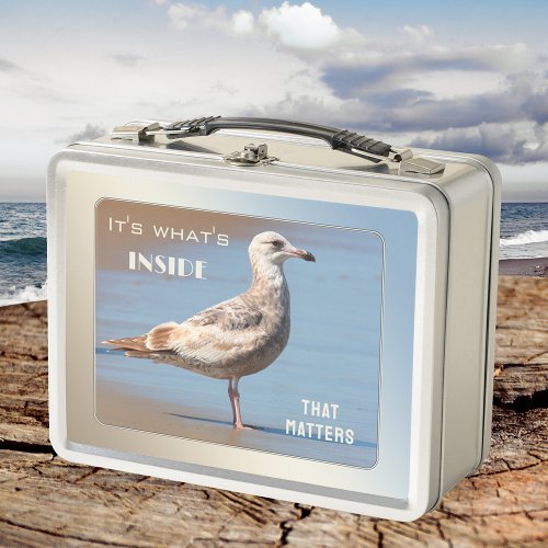 Cute Seagull Beach Metal Lunch Box