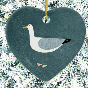 Cute Seagull Ceramic Ornament