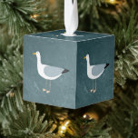 Cute Seagull Cube Ornament<br><div class="desc">A cheeky seagull standing by the deep green ocean. Perfect for those who love sassy birds and the coast.  Original art by Nic Squirrell.</div>