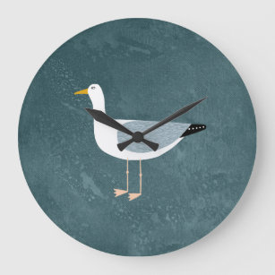 Cute Seagull Large Clock