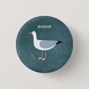 Cute Seagull Name Button
