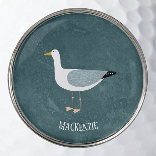 Cute Seagull Name Golf Ball Marker