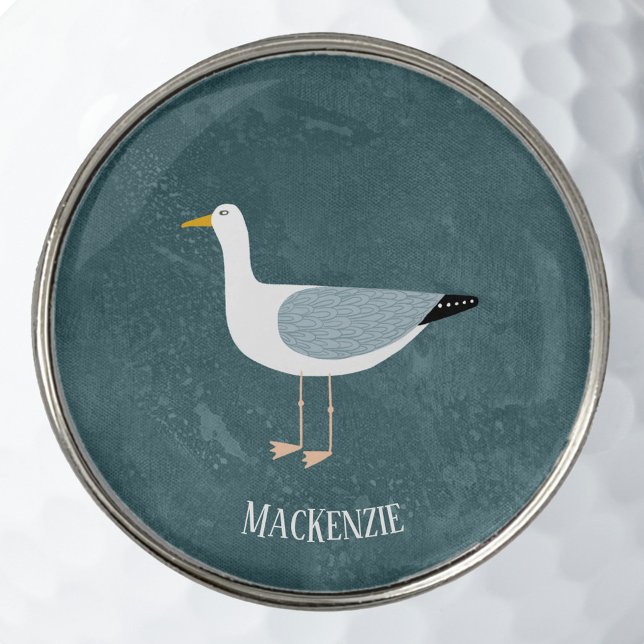 Cute Seagull Name Golf Ball Marker (Creator Uploaded)