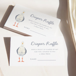 Cute Seagull Nautical Baby Shower Diaper Enclosure Card