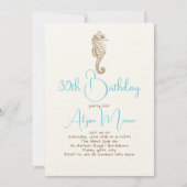 Cute Seahorse Birthday Party Invitations (Front)