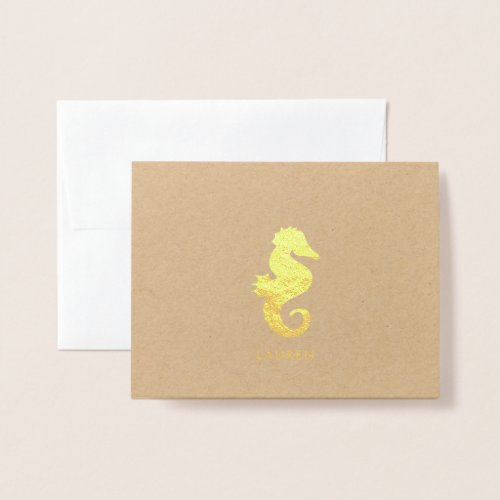 Cute Seahorse Foil Card