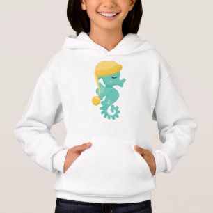 Cute Seahorse, Green Seahorse, Sleeping Seahorse Hoodie
