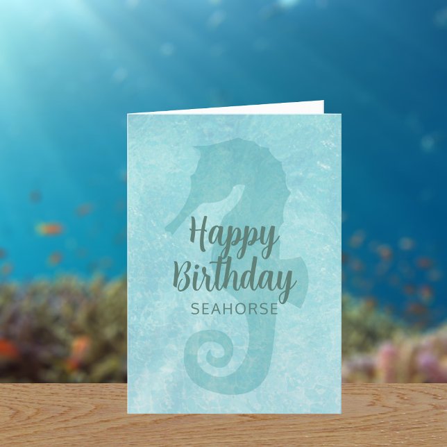 Cute Seahorse Happy Birthday Card (Happy Birthday to your seahorse (works for non seahorses too))