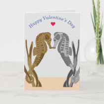 Cute Seahorse pair  Valentines Holiday Card