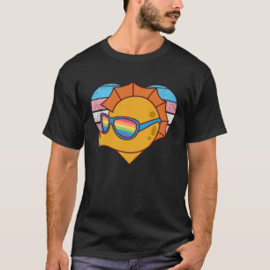 Cute Seahorse Pride Trans Flag Rainbow Sunglasses T-Shirt