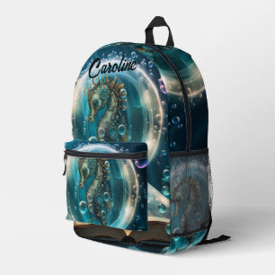 Cute seahorse printed backpack