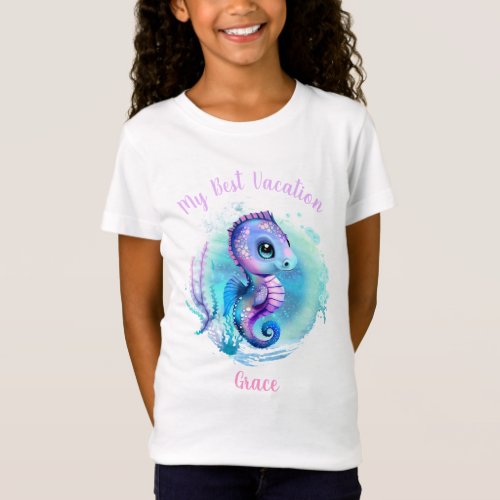 Cute Seahorse Summer Name T_Shirt