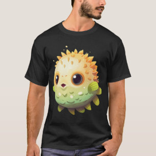 Cute Seahorse Tattoo Style In Blue and Gray T-Shirt