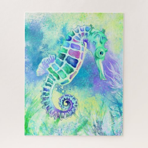 Cute Seahorse _ Wonderful Underwater Life Painting Jigsaw Puzzle