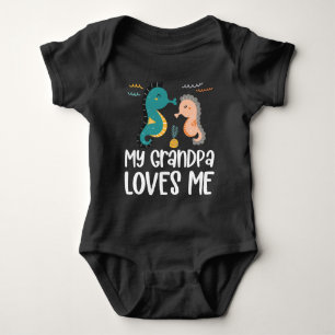 Cute Seahorses ⭐ My Grandpa Loves Me Baby Bodysuit
