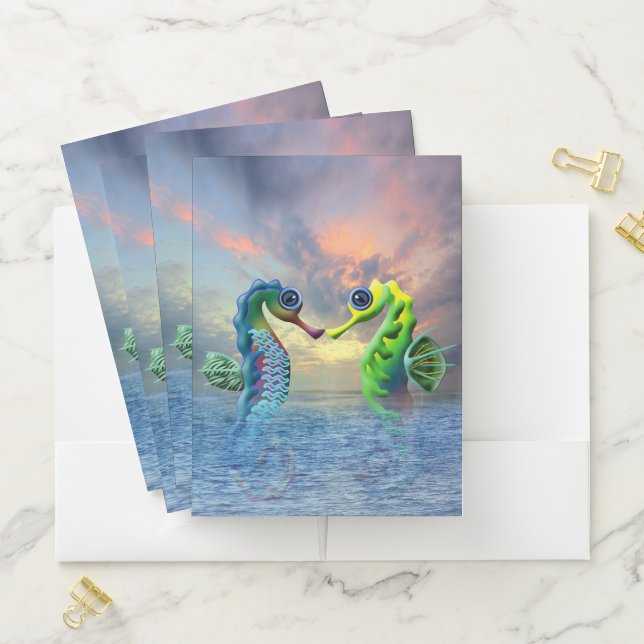 Cute Seahorses Pocket Folder (In Situ)