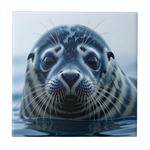 Cute Seal Close up Ceramic Tile