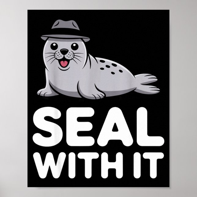 Cute Seal Costume For Men Women Kids Ocean Animal  Poster (Front)