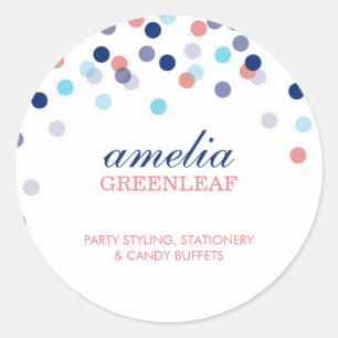 CUTE SEAL modern confetti dot pattern coral blue