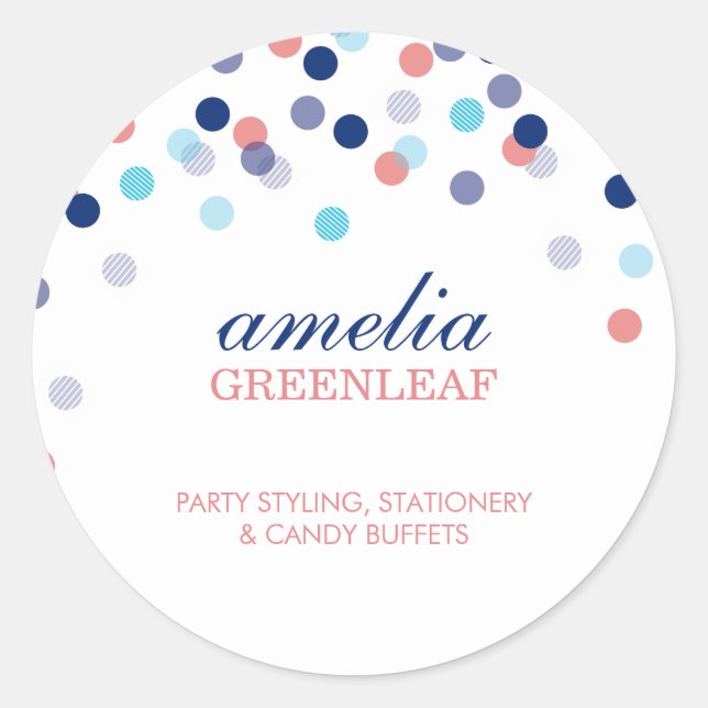 CUTE SEAL modern confetti dot pattern coral blue (Front)