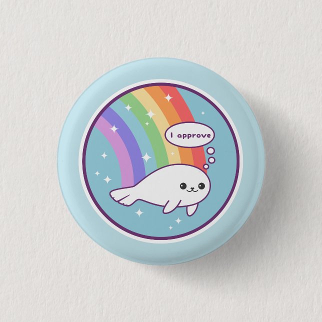 Cute Seal of Approval Button (Front)