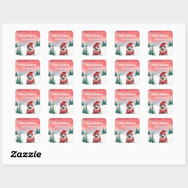 Cute seal sea lion zoo Santa Christmas party kids (Sheet)