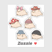 Cute Seal Sheet Aesthetic Blob Seal Vinyl Stickers