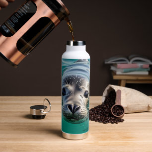 Cute Seal Sticking Head out of Water  Bottle