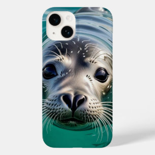 Cute Seal Sticking Head out of Water Case-Mate iPhone 14 Case