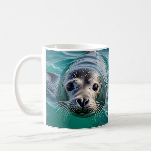 Cute Seal Sticking Head out of Water  Coffee Mug