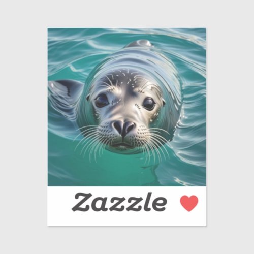 Cute Seal Sticking his Head out of Water Sticker