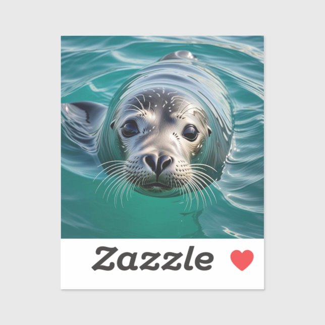 Cute Seal Sticking his Head out of Water Sticker (Sheet)
