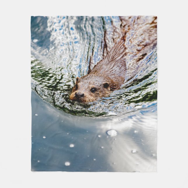 CUTE SEAL SWIMMING FLEECE BLANKET (Front)